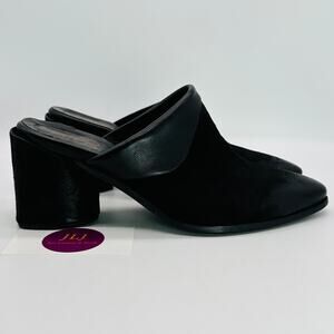 A.S. 98 Women's Emil Black Leather Boho Slip On Clog Mules Size 38 EU/ 7.5-8 US